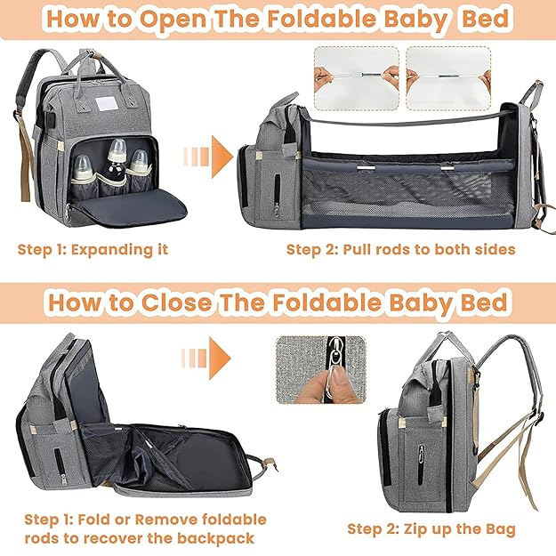 3 in 1 Baby Unisex Diaper Bag
