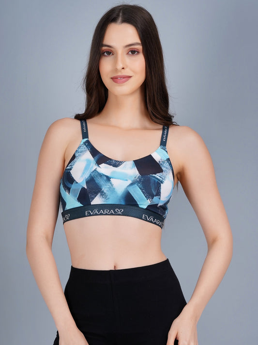 Geomatrical Digital Printed Sports Bra for Women
