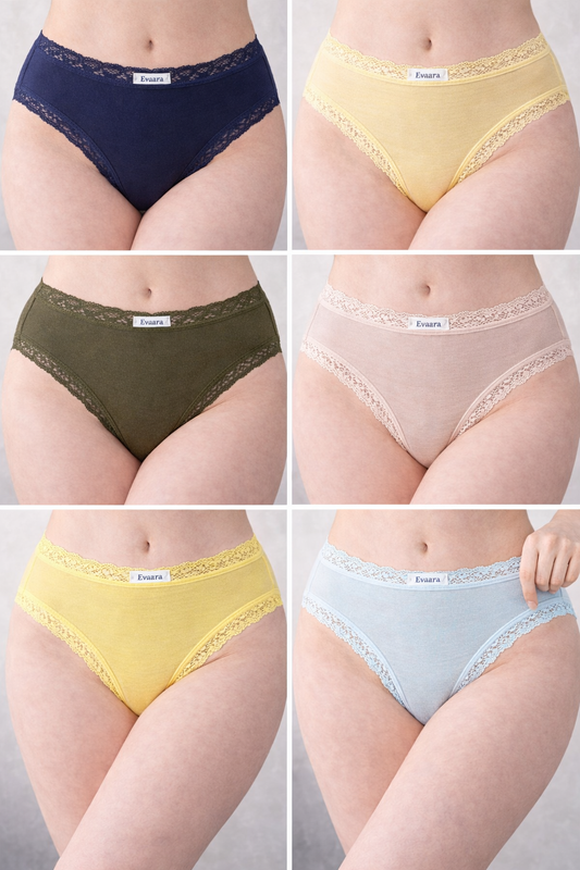 6 Pcs 100% Pure cotton washable sticker brief