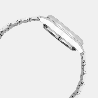 Blue Dial Analog Stainless Steel Watch