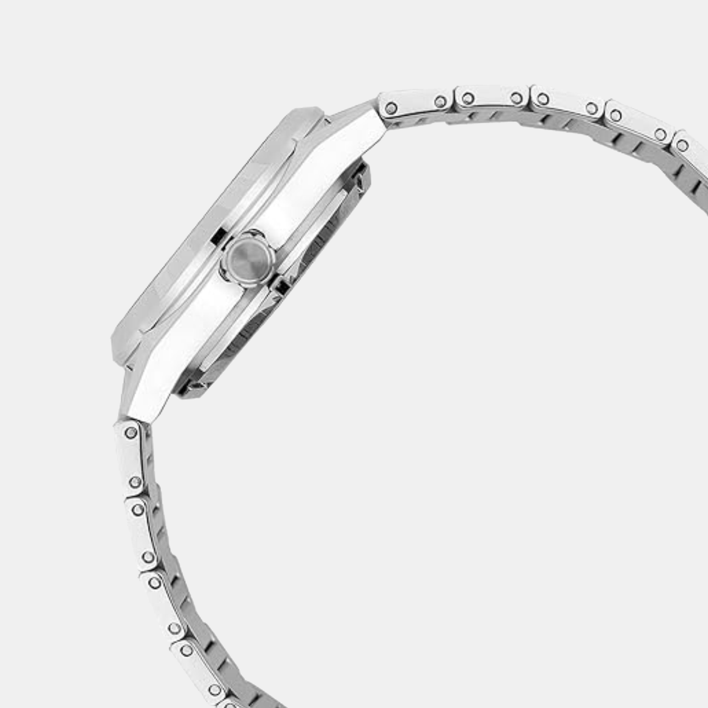 Blue Dial Analog Stainless Steel Watch