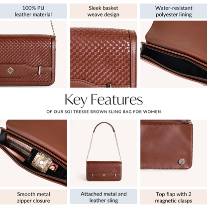 Soi Tresse Brown Sling Bag