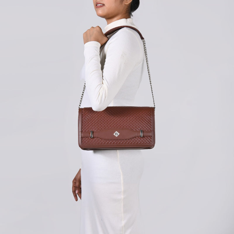 Soi Tresse Brown Sling Bag