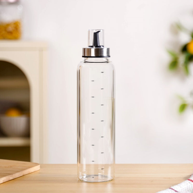 Smart Pour Glass Oil And Vinegar Bottle With Stainless Steel Lid 750ml