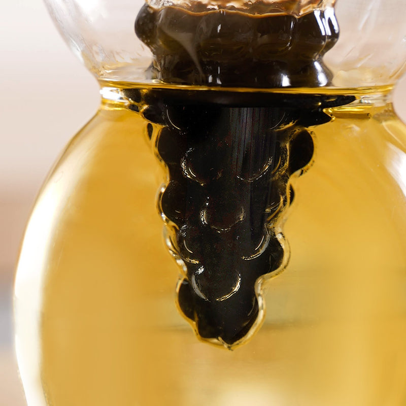 Grape Sculpture Glass Cruet For Olive Oil With Italian Seasoning