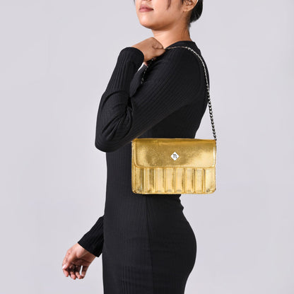 Gold Sheen Shoulder Bag