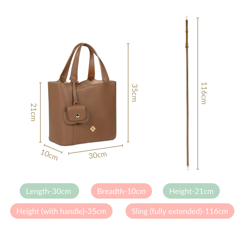Nara Brown Tote sling bag