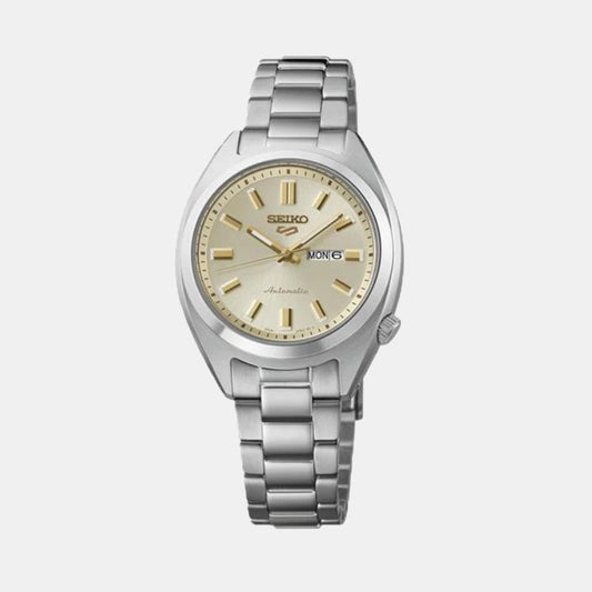 Automatic Cream Dial Analog Stainless Steel Watch