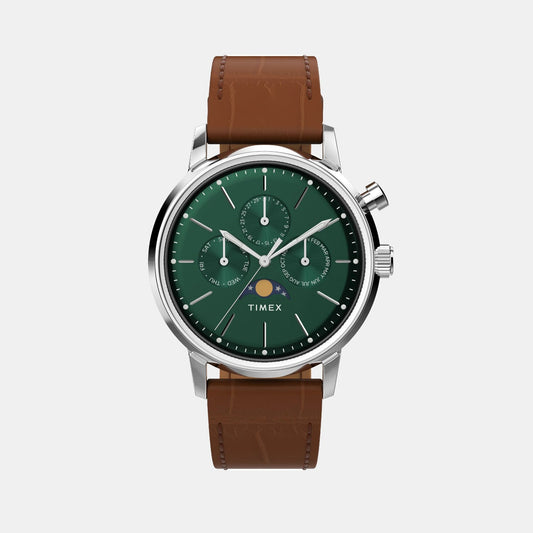 Green Dial Multi-Function Leather Watch TWEG26800