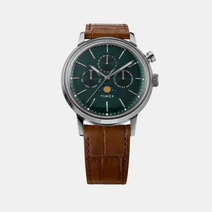 Green Dial Multi-Function Leather Watch TWEG26800