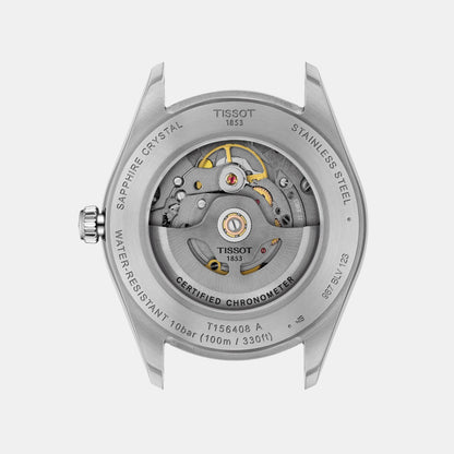 Green Dial Analog Stainless Steel Watch